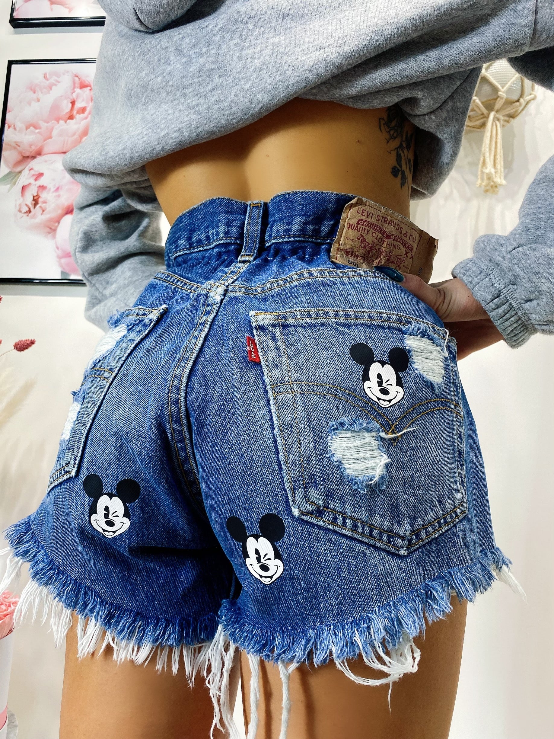Short Levi’s Vintage con stampa topolino bagno medio