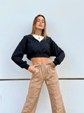 Jeans cargo Camel con tasche