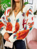 Maglione gioiello con rose bianco
