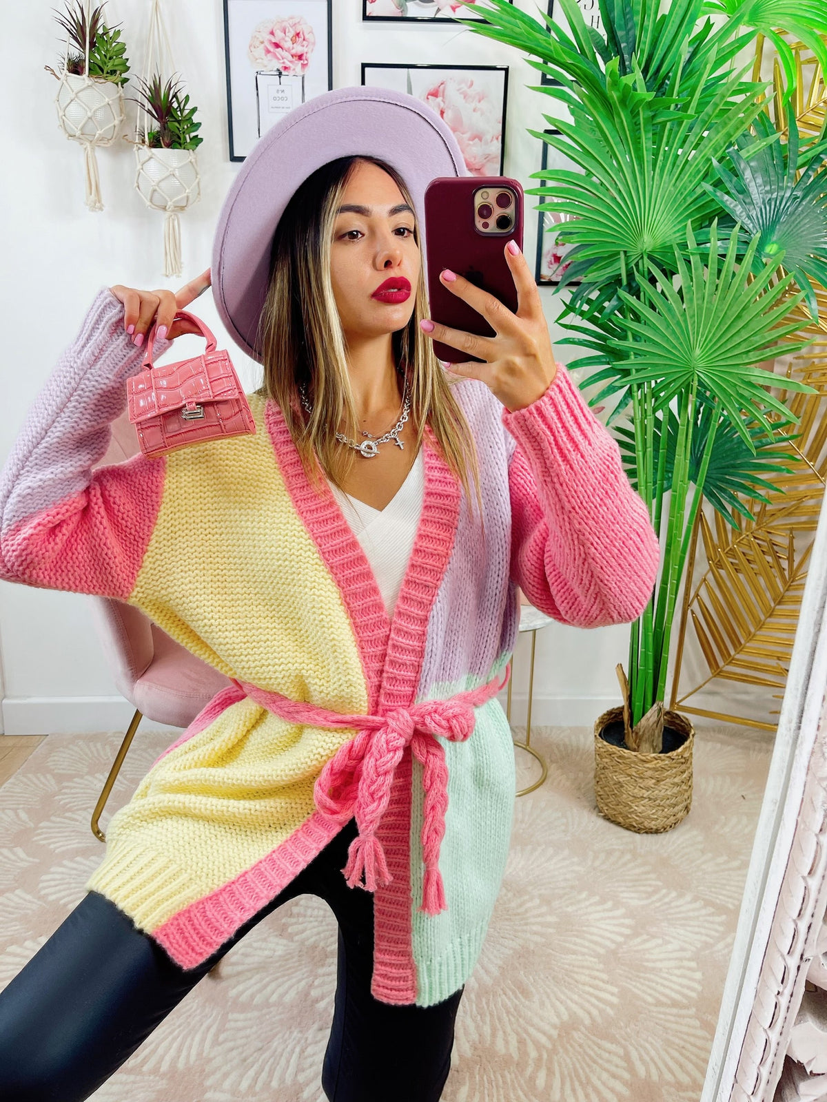 Cardigan Rainbow rosa quality