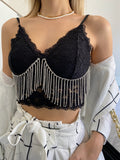 Bralette nera con strass