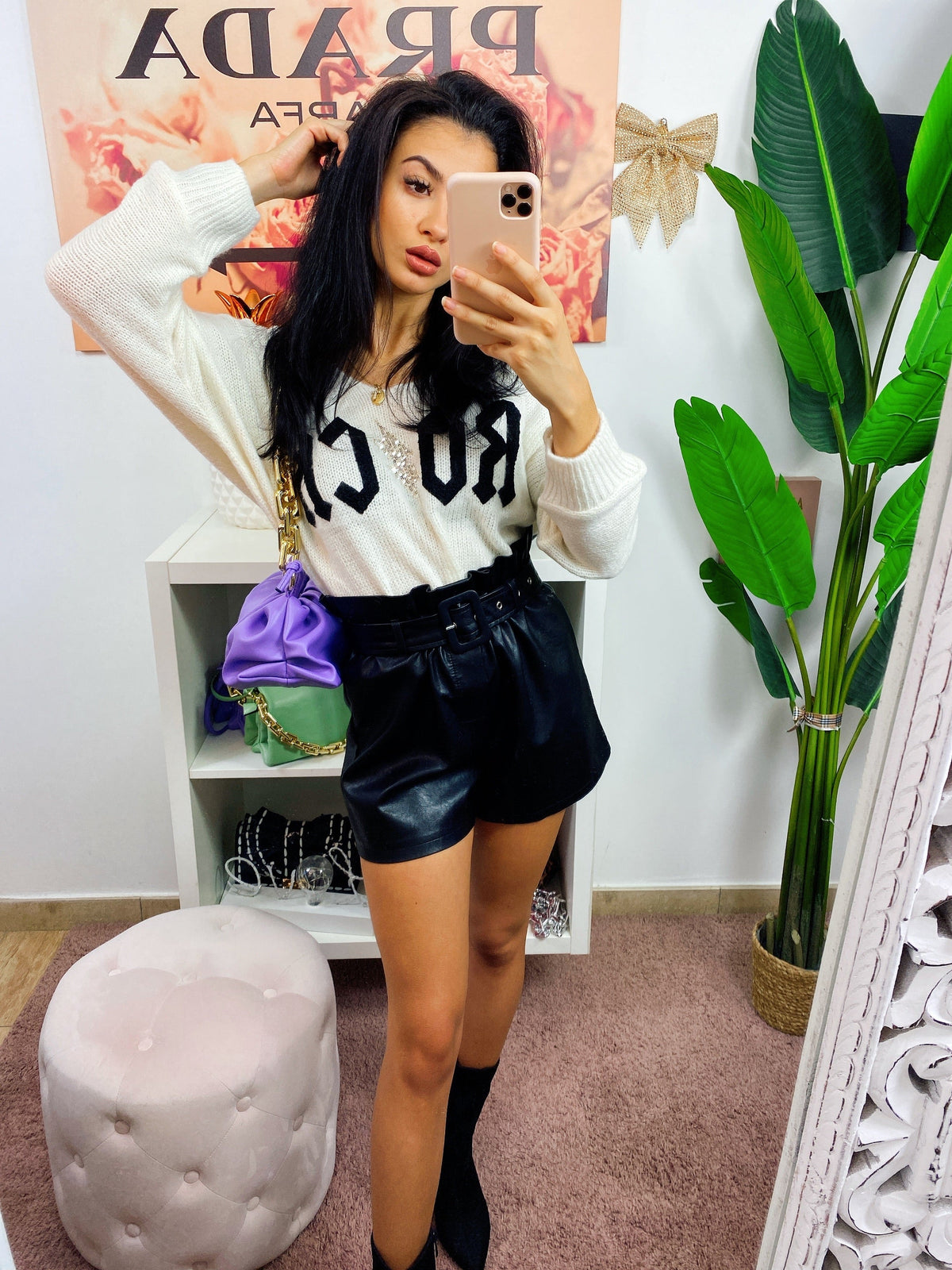 Maglione bianco Rock