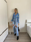 Camicia floreale azzurra