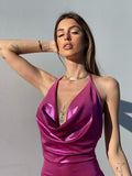Abito lux Fuxia schiena aperta