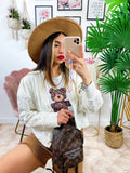 Cardigan corto traforato