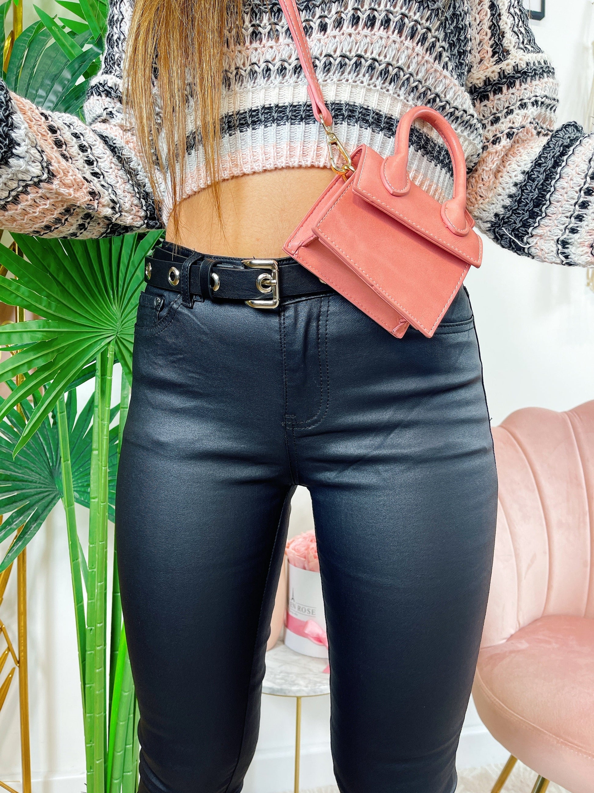 Leggins in jeans nero