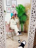 Completo maglia e pantalone largo  beige