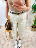 Jeans a vita alta Beige ballon