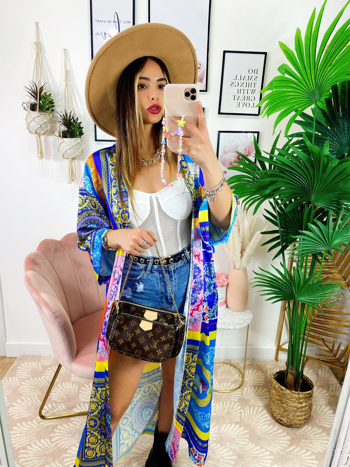 Kimono etnico azzurro