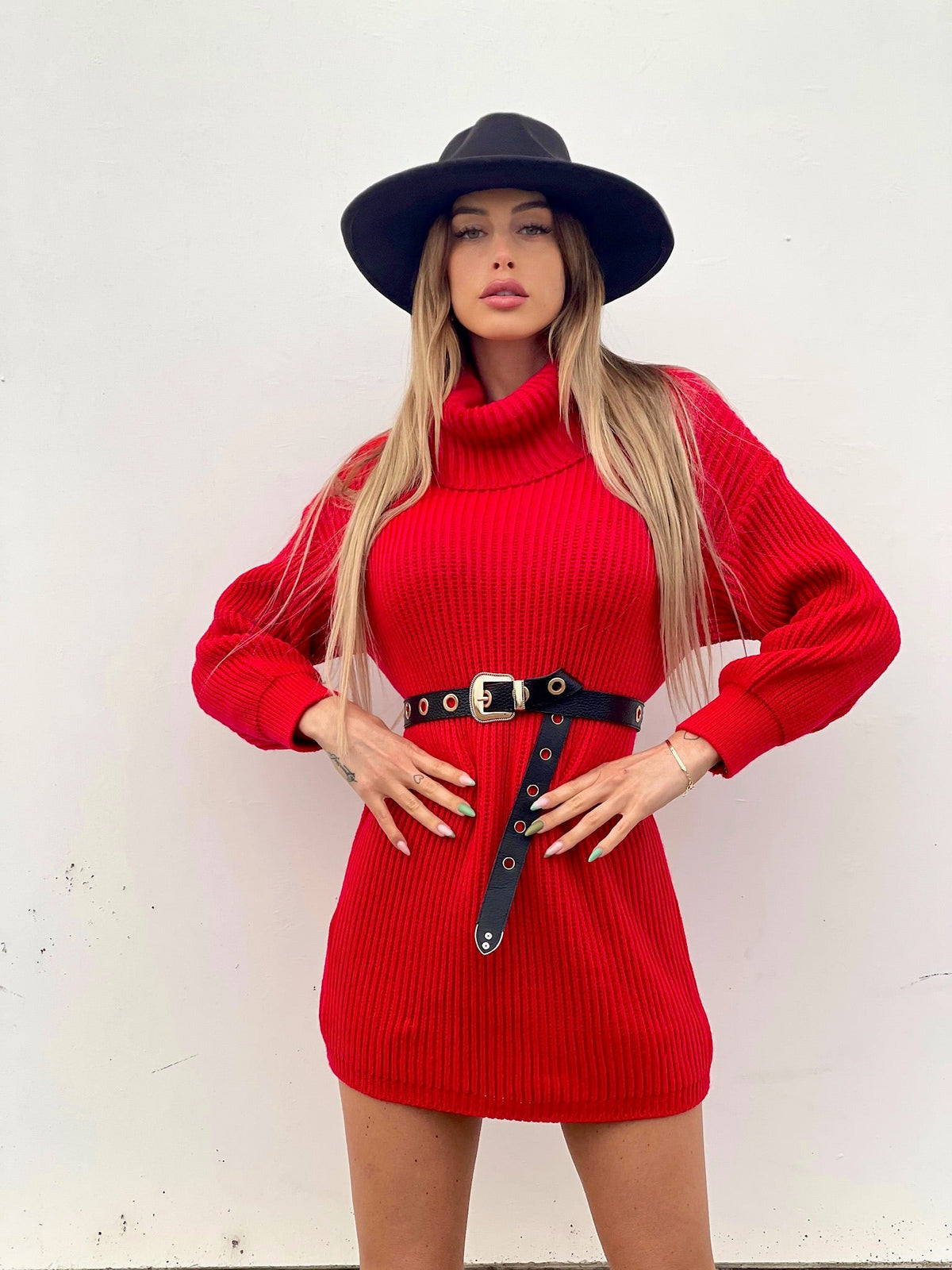 Maxi maglione rosso