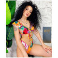 Bikini Formentera due pezzi floreale arancio
