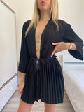 Kimono nero plissè