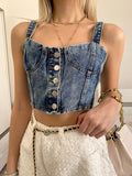 Corpetto in jeans con bottoni