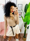 Maglia a costine con catena oro