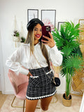 Gonna in tweed nera