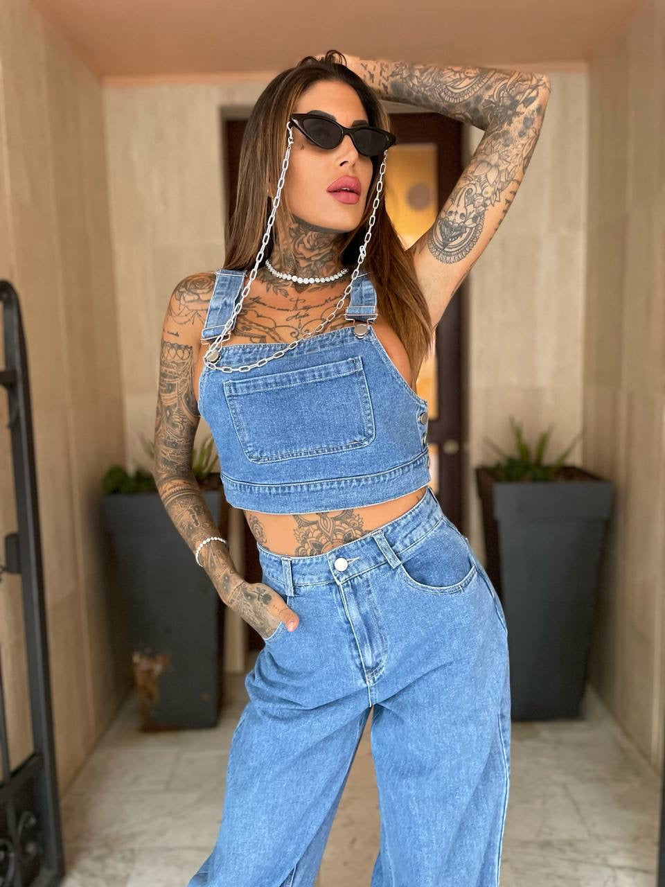 Completo top e jeans