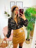 Body con fiori base nera