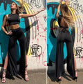 Completo pantalone con spacco e top