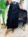 Gonna in tulle a balze Nera