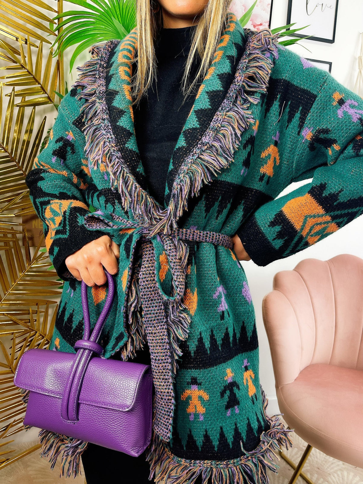 Cardigan autumn base verde