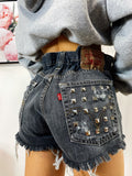 Short Levi’s Vintage con Borchie bagno grigio scuro