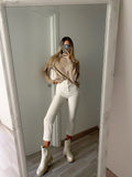Pantalone vita alta panna