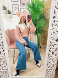 Maglione rosa collo a Camicetta rosa