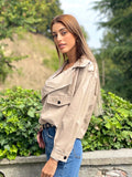 Giacca in eco pelle beige