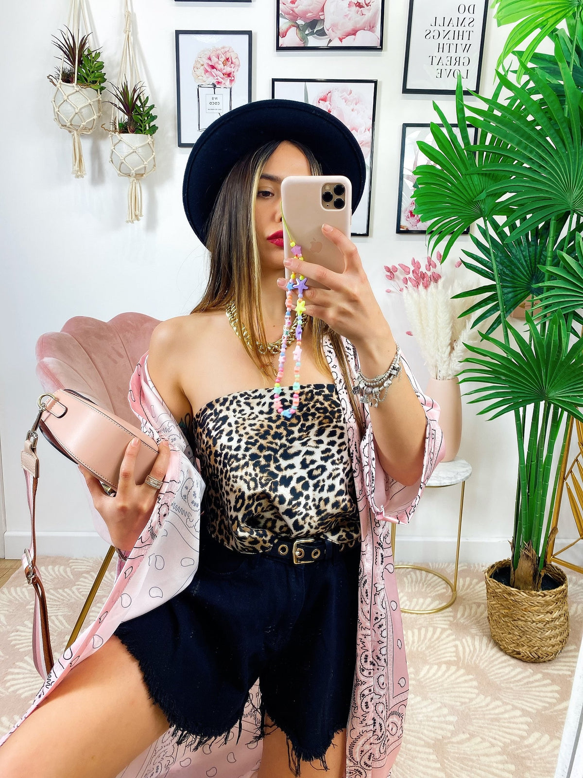 Top stampa bandana Maculato