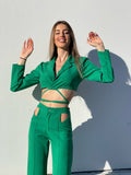 Completo top e pantalone verde