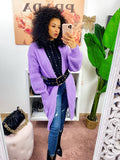 Cardigan lungo morbido lilla