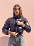 Piumino Crop nero