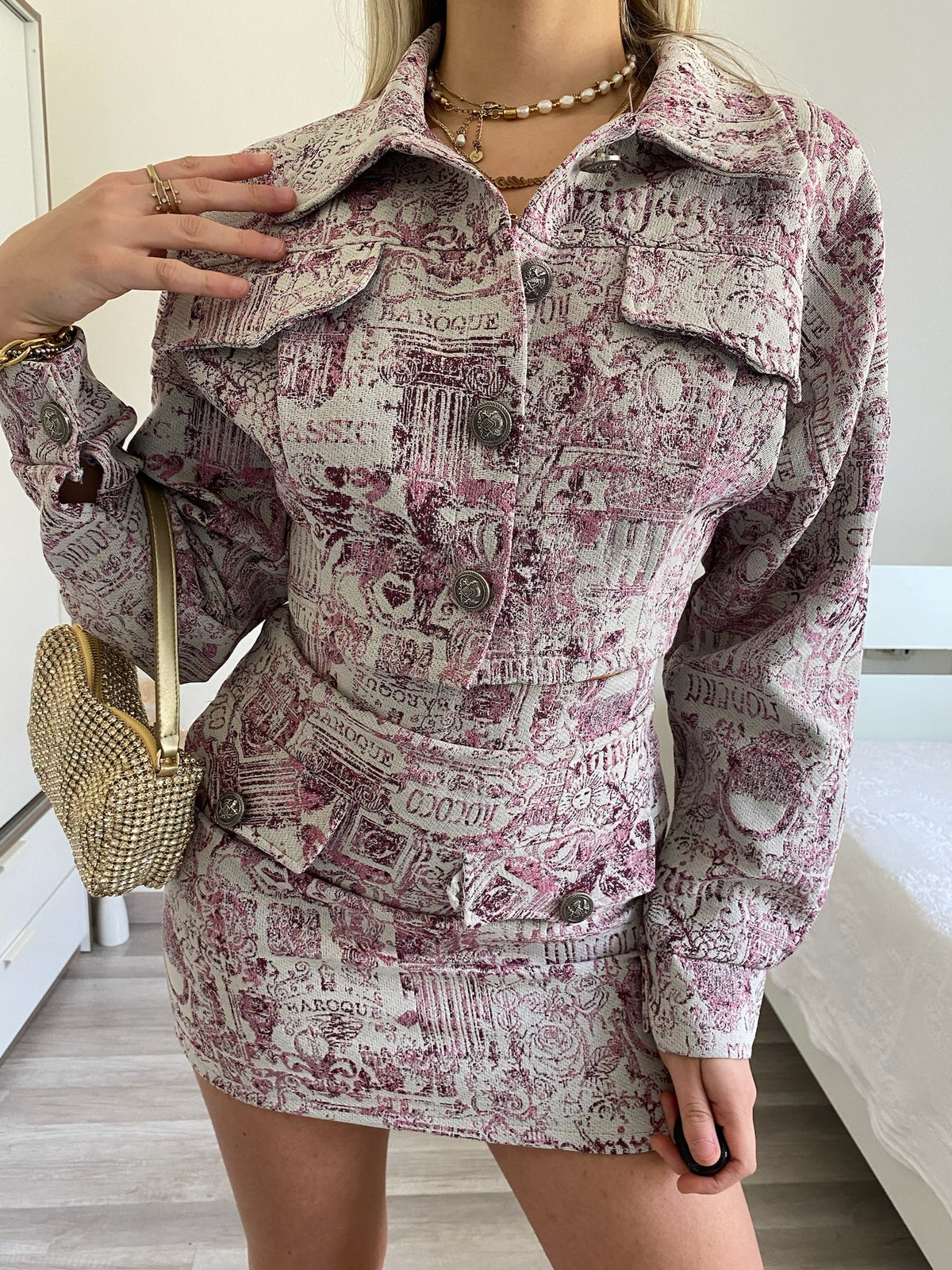 Completo giacca e gonna Fuxia