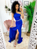Dress Lungo a sirena monospalla blu elettrico