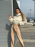Giaccone beige con pelo