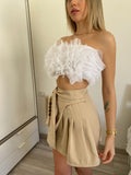 Top bianco in tulle