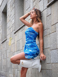 Abito in tulle blu sfumato