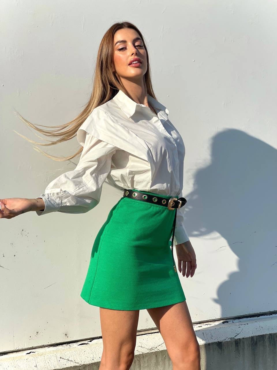 Gonna elasticizzata verde