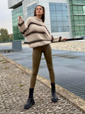 Leggins eco pelle verde militare