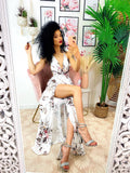 Dress Afrodite con fiori bianco