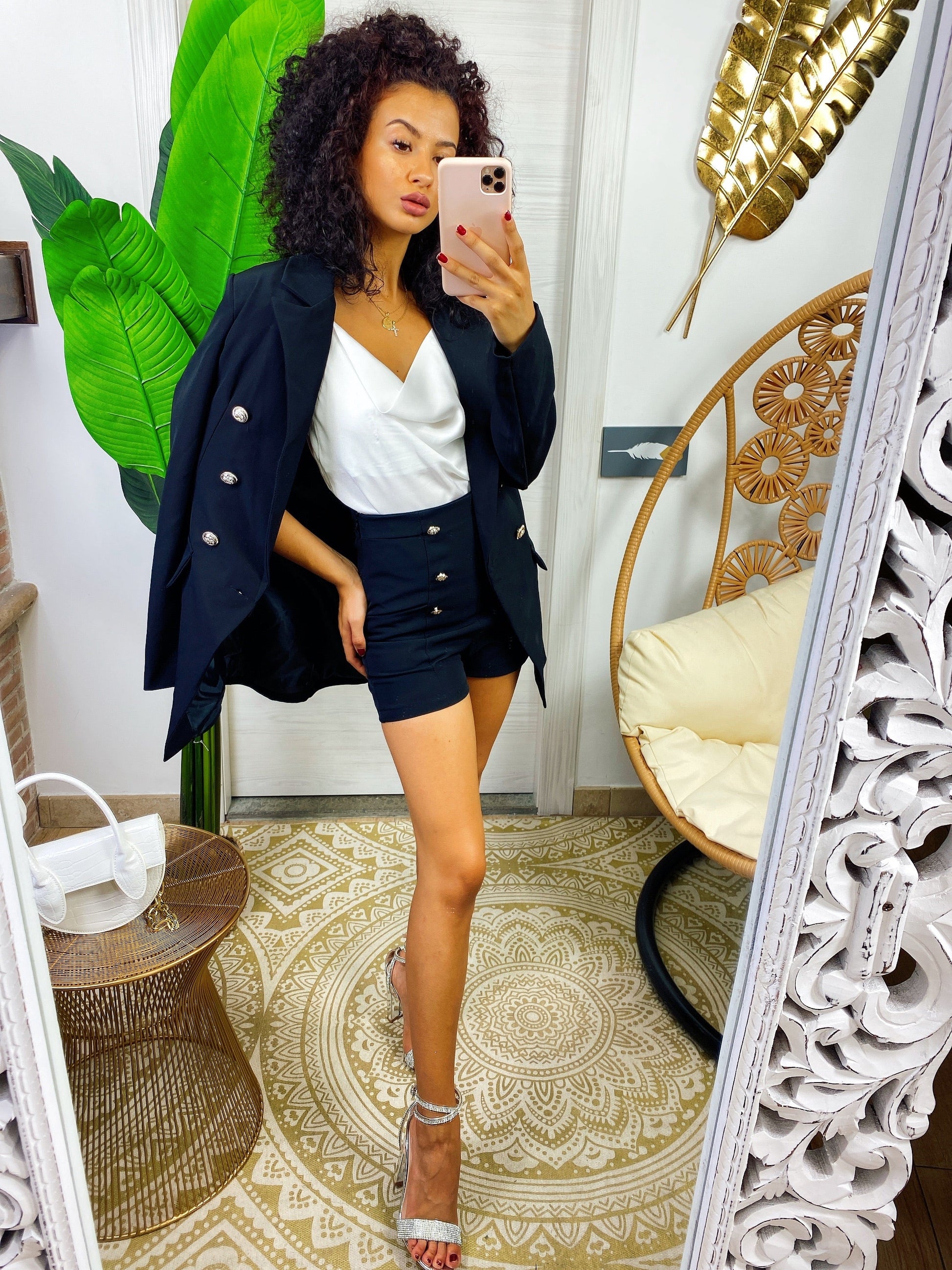 Completo giacca e Short nero