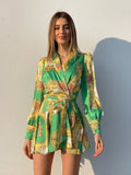 Abito etnico giallo e verde