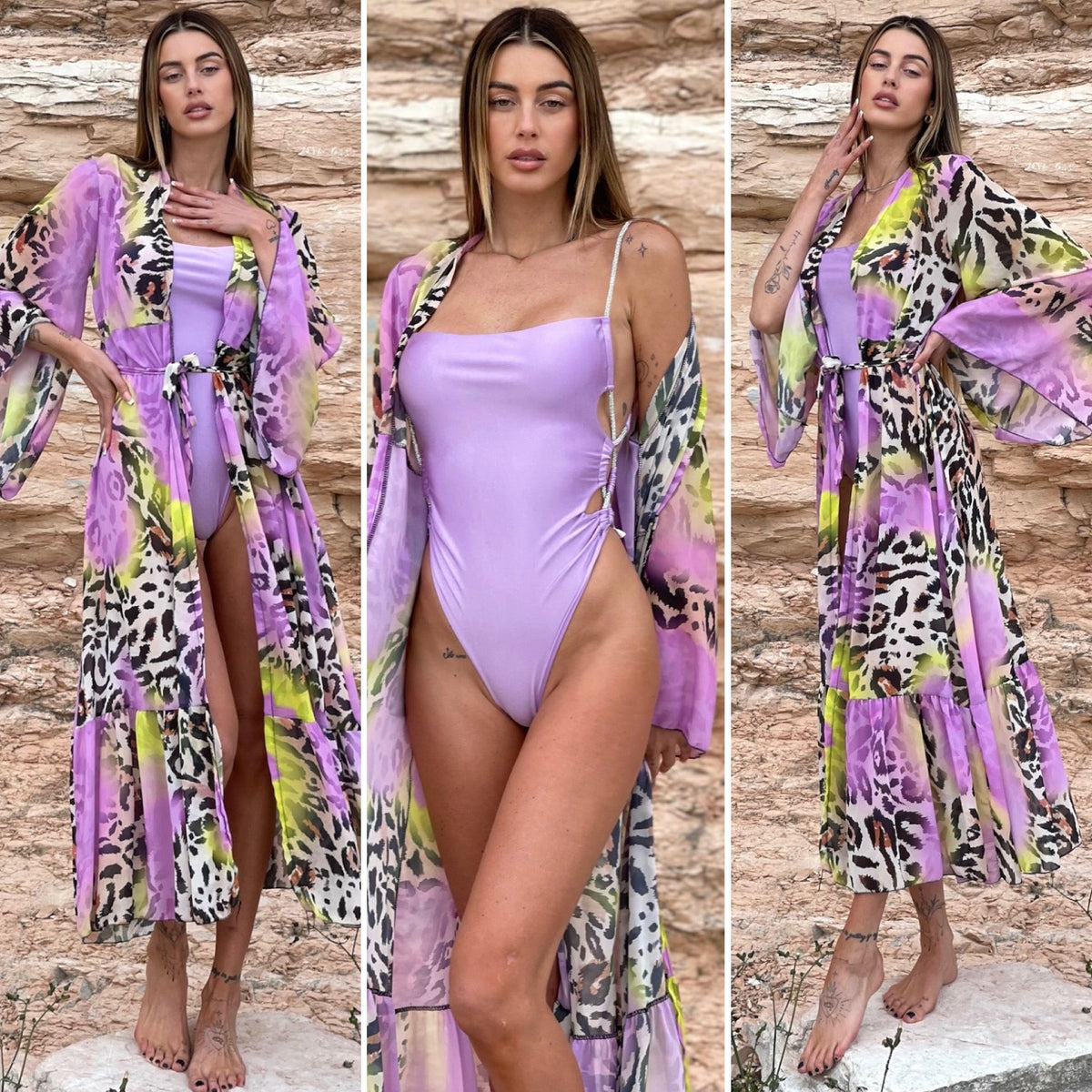 Kimono animalier lilla