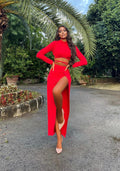 Completo rosso top e gonna Anastasia