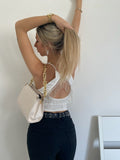 Top bianco con frange
