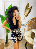 Tutina con pantaloncino a fiori