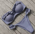 Bikini push up con top rouge floreale