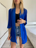 Kimono blu plissè
