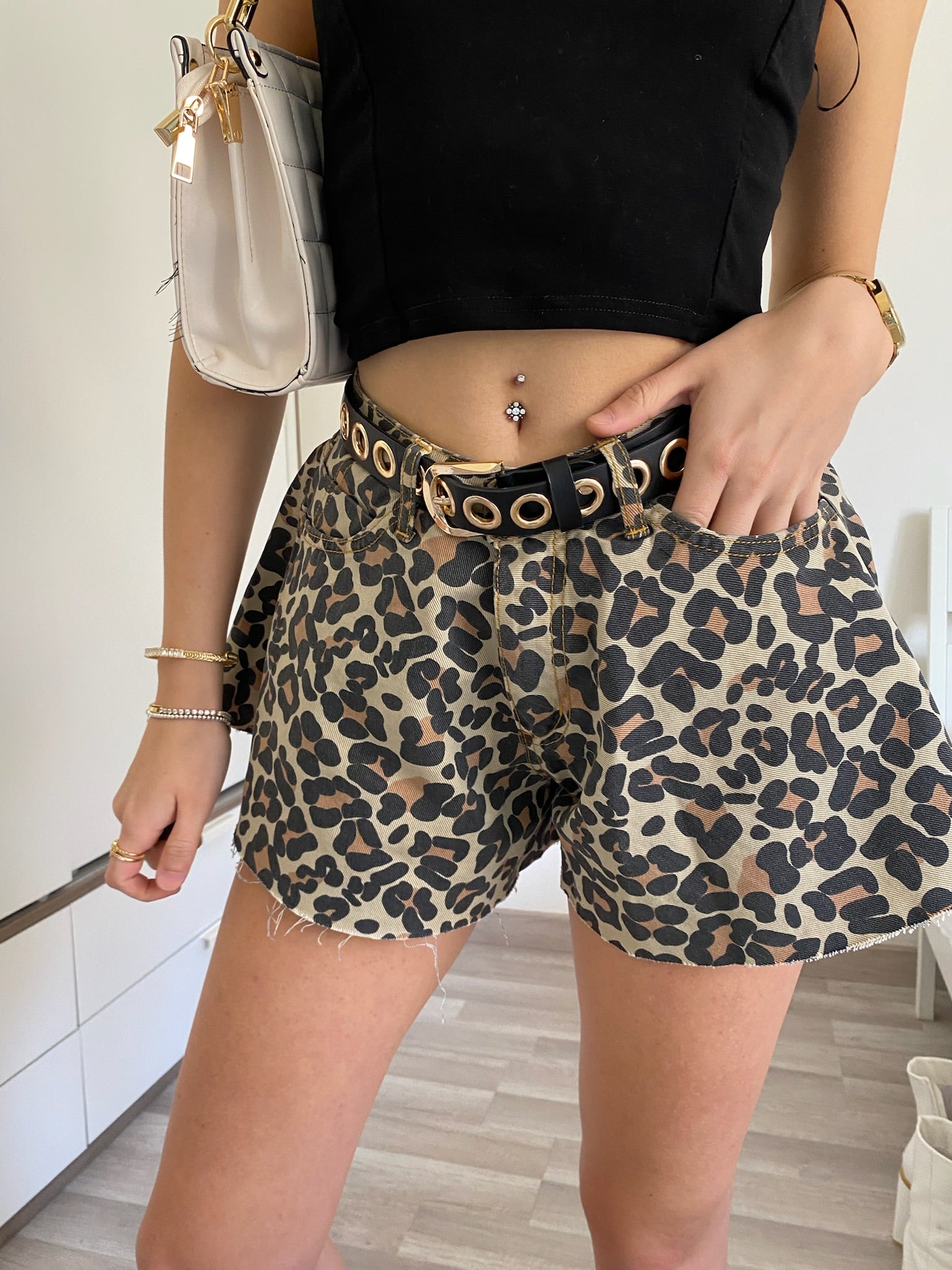 Short a farfalla animalier