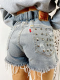Short Levi’s Vintage con Borchie bagno grigio
